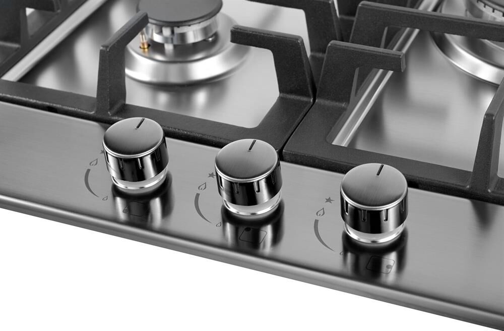 WEISSGAUFF Газовая варочная панель HGG 451 XFh, 3 конфорки, нержавеющая сталь, серебристый — изображение 4