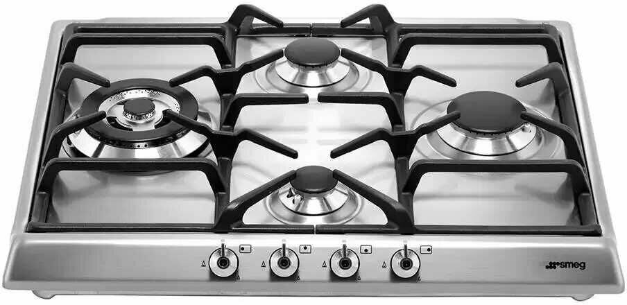 SMEG Газовая варочная панель SER60SGH3, 4 конфорки, нержавеющая сталь, серебристый — изображение 5