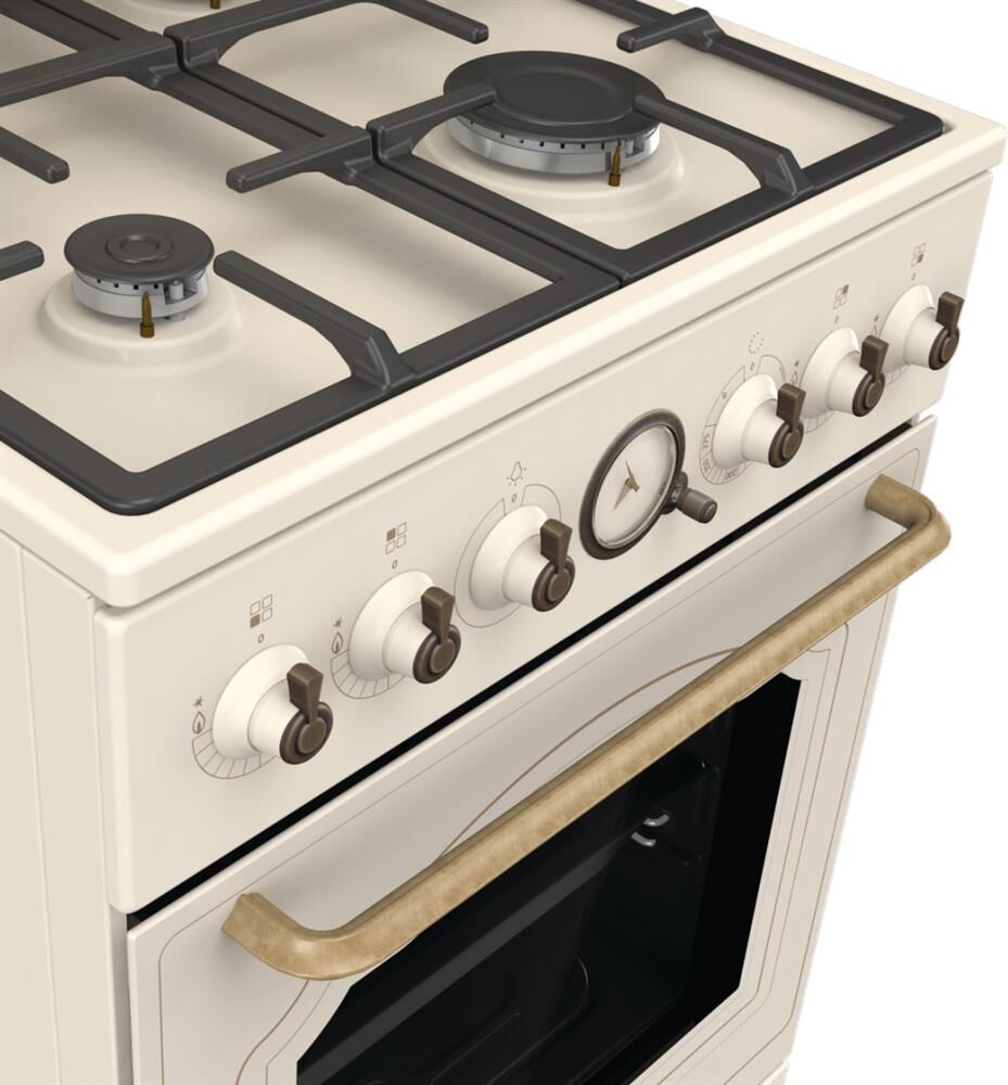 GORENJE Газовая плита GGI5BCLI, газовая духовка, металлическая крышка, чугун, бежевый — изображение 6