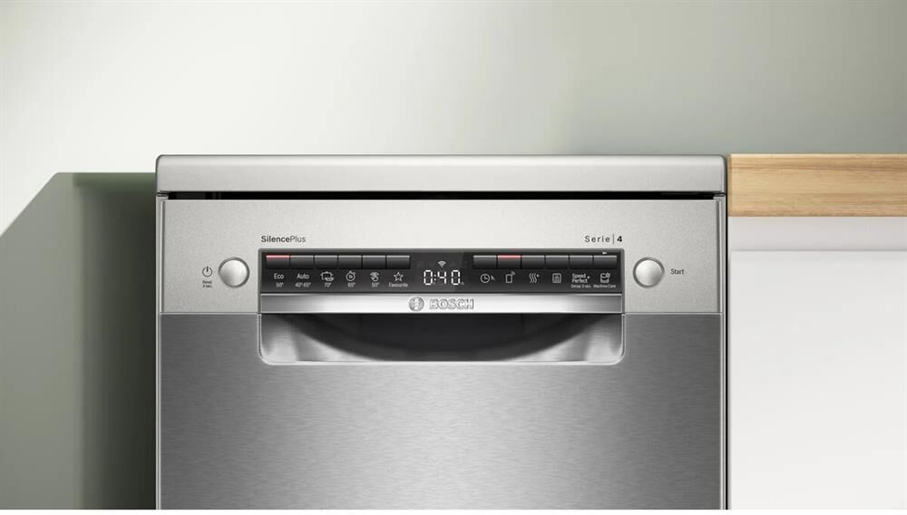 BOSCH Посудомоечная машина SPS4HMI49E, узкая, напольная, 45см, загрузка 10 комплектов, серебристая — изображение 2