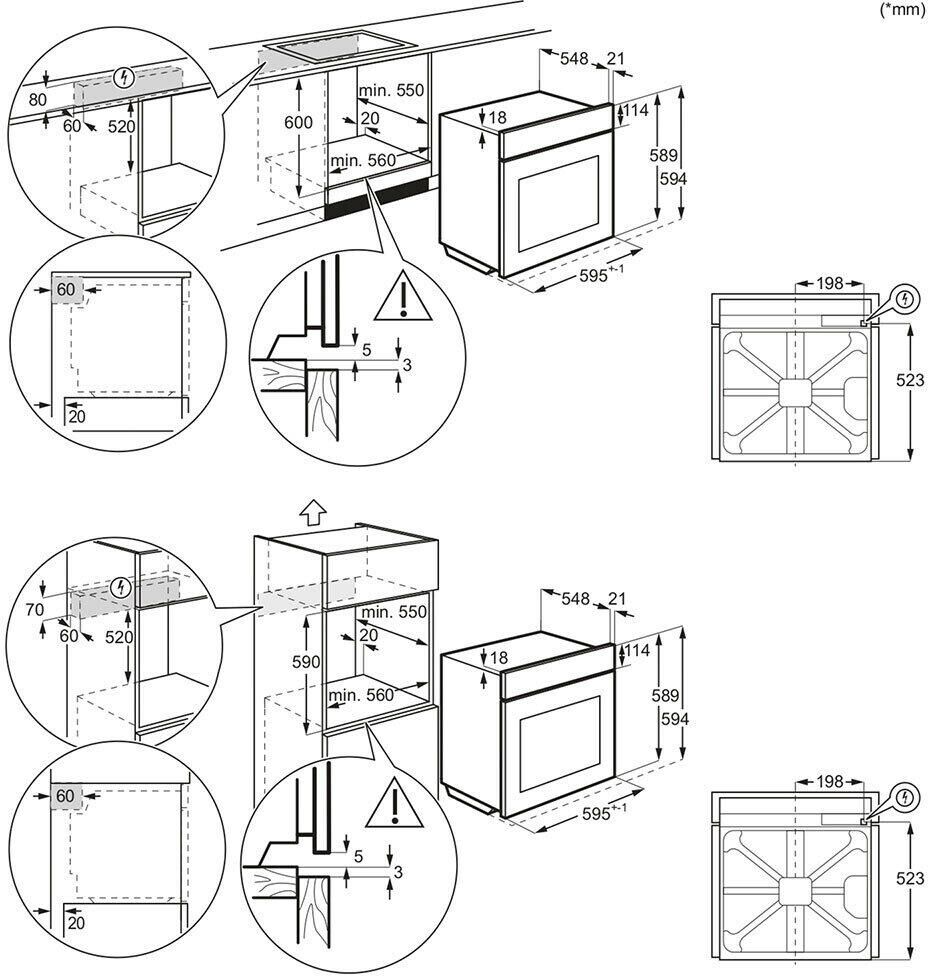 ELECTROLUX Духовой шкаф Электрический EOD4P57H черный — изображение 8