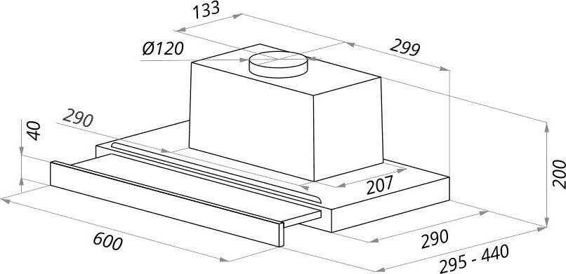 MAUNFELD Вытяжка встраиваемая Ouse Touch 60 черный управление: сенсорное (1 мотор) — изображение 3
