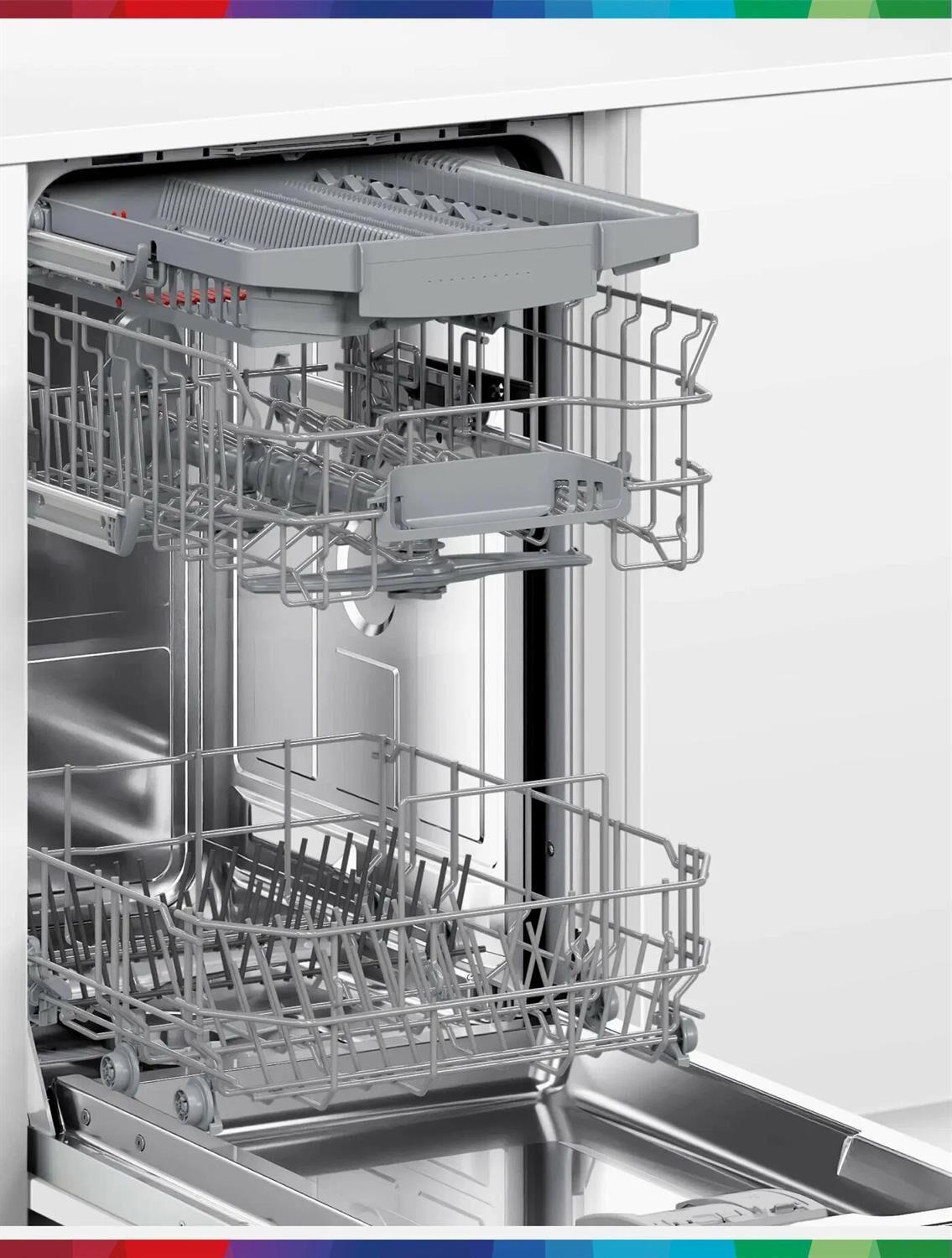 BOSCH Встраиваемая посудомоечная машина SPV4HMX14Q, узкая, ширина 44.8см, полновстраиваемая, загрузк — изображение 2