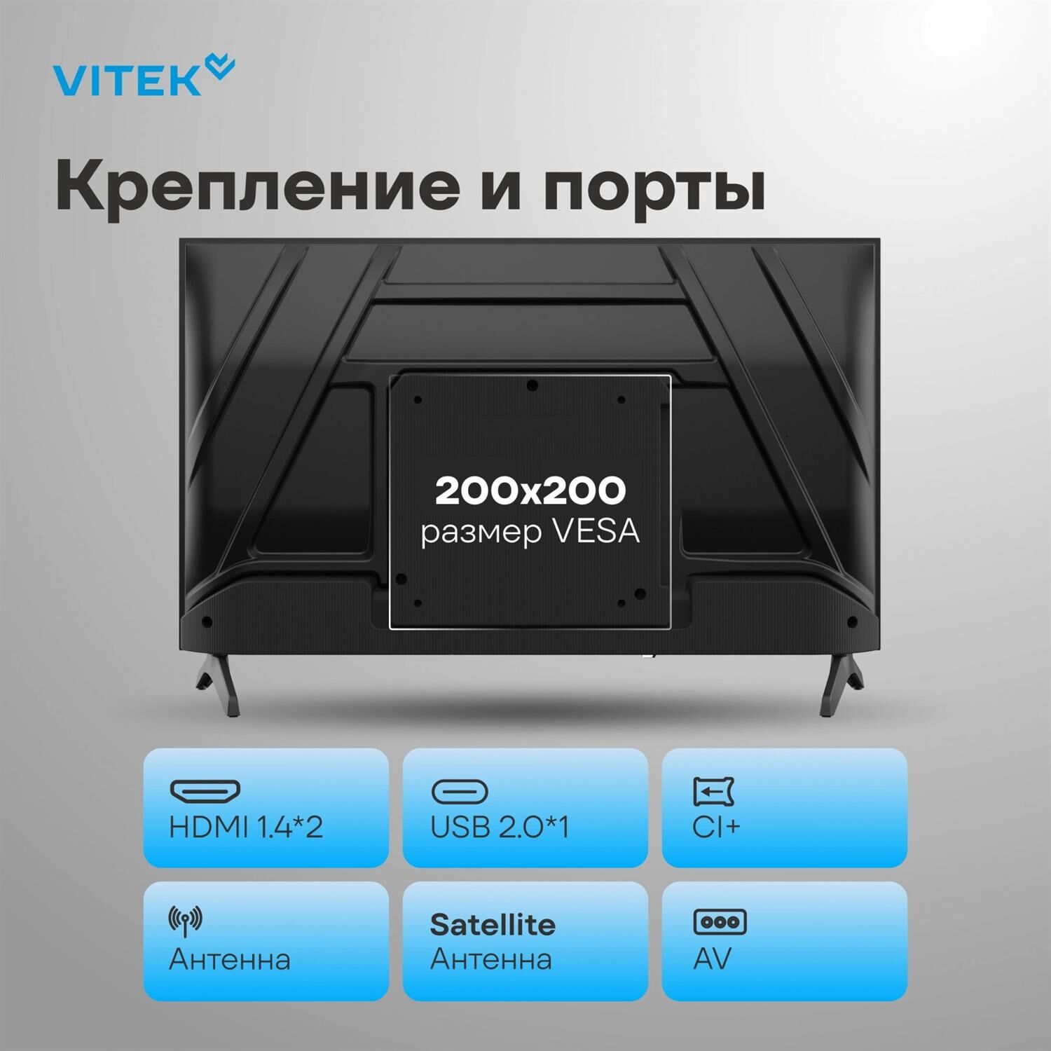 VITEK VT-32QBS500 32"Smart Google TV Frameless — изображение 2